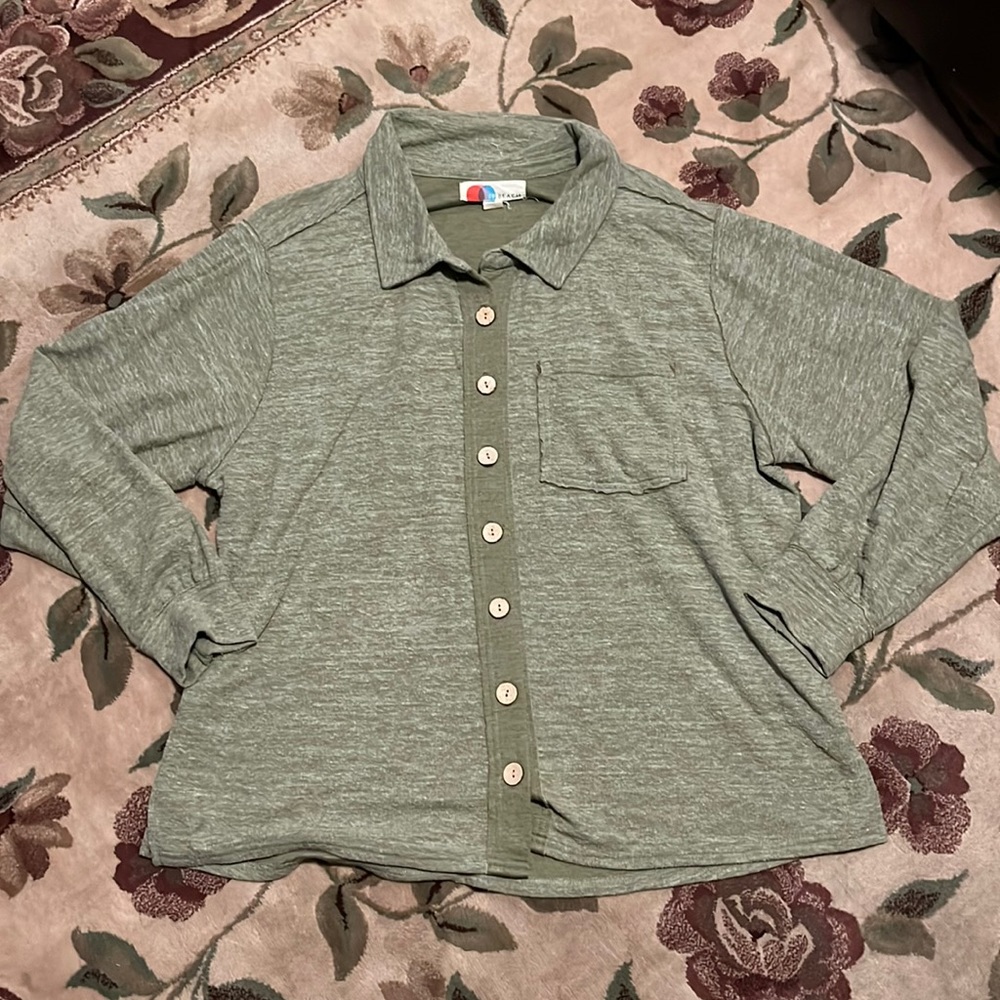 Fp Beach Oversized Green Sweater Cardigan
